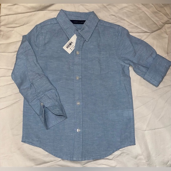 Janie and Jack Light Blue Casual Button Down Shirt - Picture 2 of 7